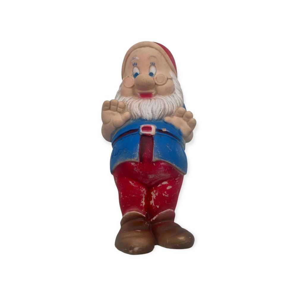 VTG 50s 60s Walt Disney Productions Snow White 7 Dwarfs DOC Rubber Squeak Toy